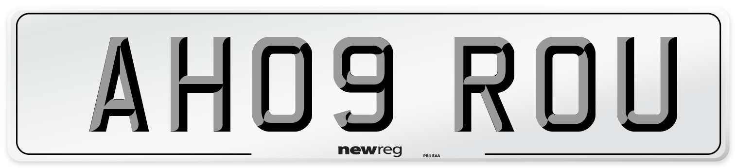 AH09 ROU Number Plate from New Reg